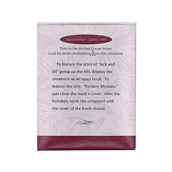 1995 Hallmark Keepsake Ornament JACK AND JILL Mother Goose Collector's Series - Picture 5 of 8